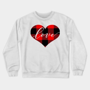 Heart with plaid pattern Crewneck Sweatshirt